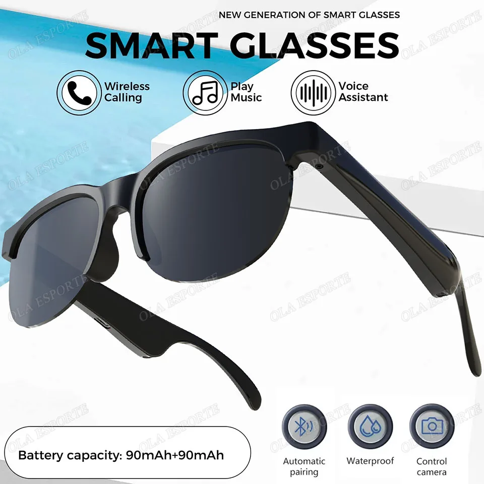 Neue Smart Gläser Übersetzung Kopfhörer BT Wireless Call Sonnenbrille Multi-funktion Outdoor Sport Stereo Kopfhörer Smartglasses Image