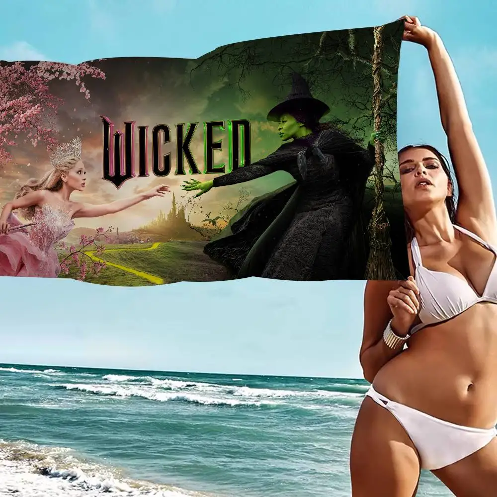 W-wicked Movie Große Mikrofaser-Strandtücher, schnell trocknendes Handtuch, Sand-Strandtücher, Pool-Handtuch für Reisen, Schwimmen, Pool, Yoga Image