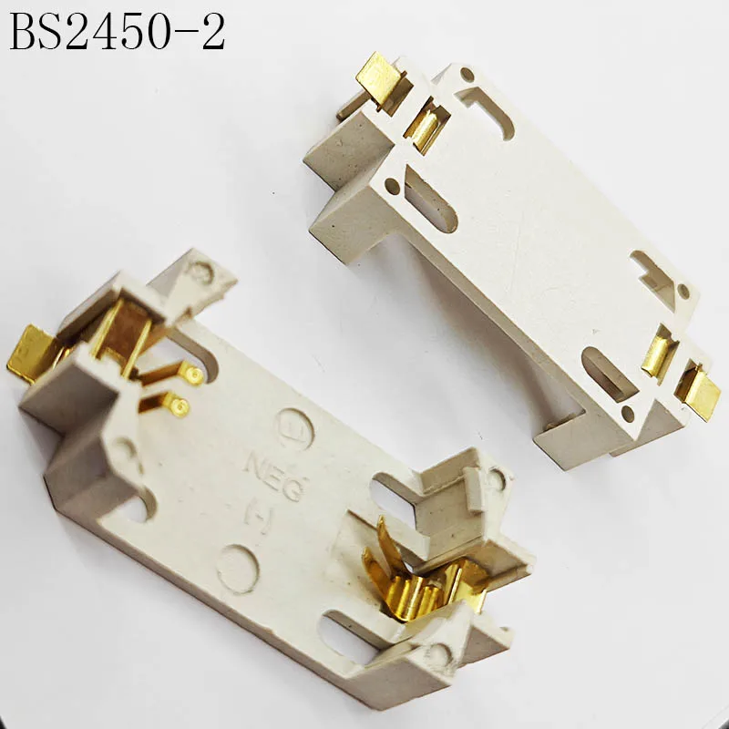 10 TEILE/LOS CR2450 taste batterie spezielle BS-2450-2 patch taste batterie halter batterie fall vergoldet Image