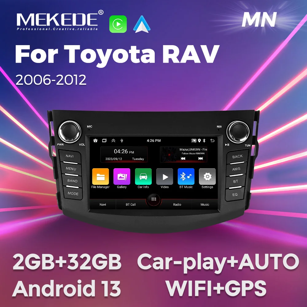 MEKEDE 7 Zoll Carplay Android Auto GPS Auto DVD Player Für Toyota RAV4 Rav 4 2006-2012 Multimedia Stereo keine DVD 2 Din Kopf Einheit Image