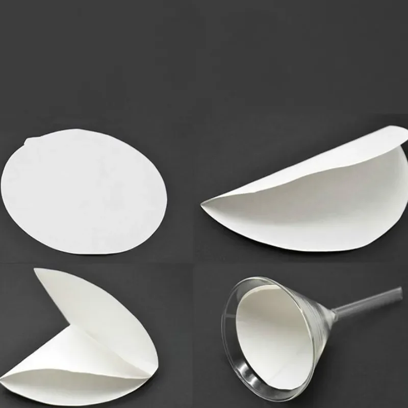 100 Stück/Set qualitatives Filterpapier mit mittlerer Geschwindigkeit, 7 cm, kreisförmiges Laborfilterpapier, Lochdurchmesser 10–20 Mikron, 0,2 mm Dicke Image