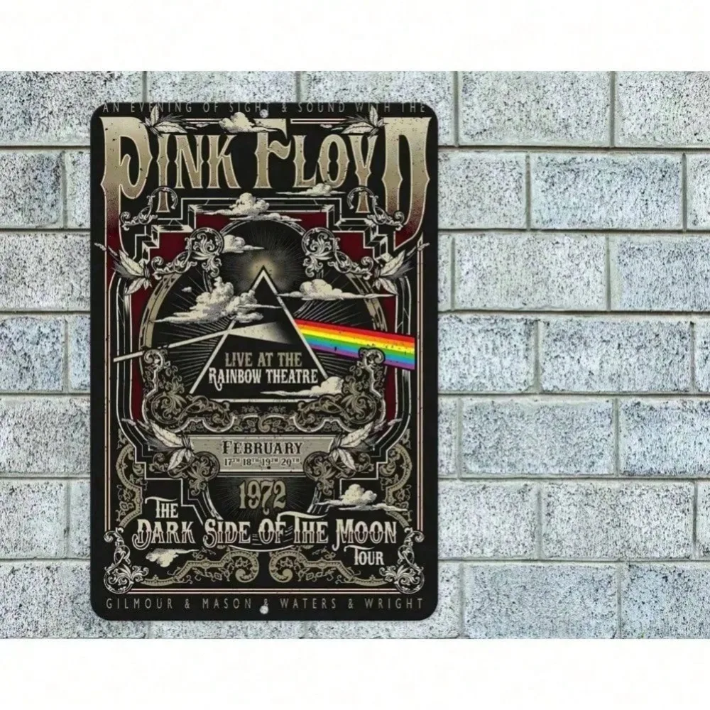 Pink Floyd Classic Rock Aluminium Metallschild 20,3 x 30,5 cm – Vintage-Konzert-Wanddekoration für Garage, Männerhöhle, Zuhause, Schlafzimmer, Küche, Hallowe Image