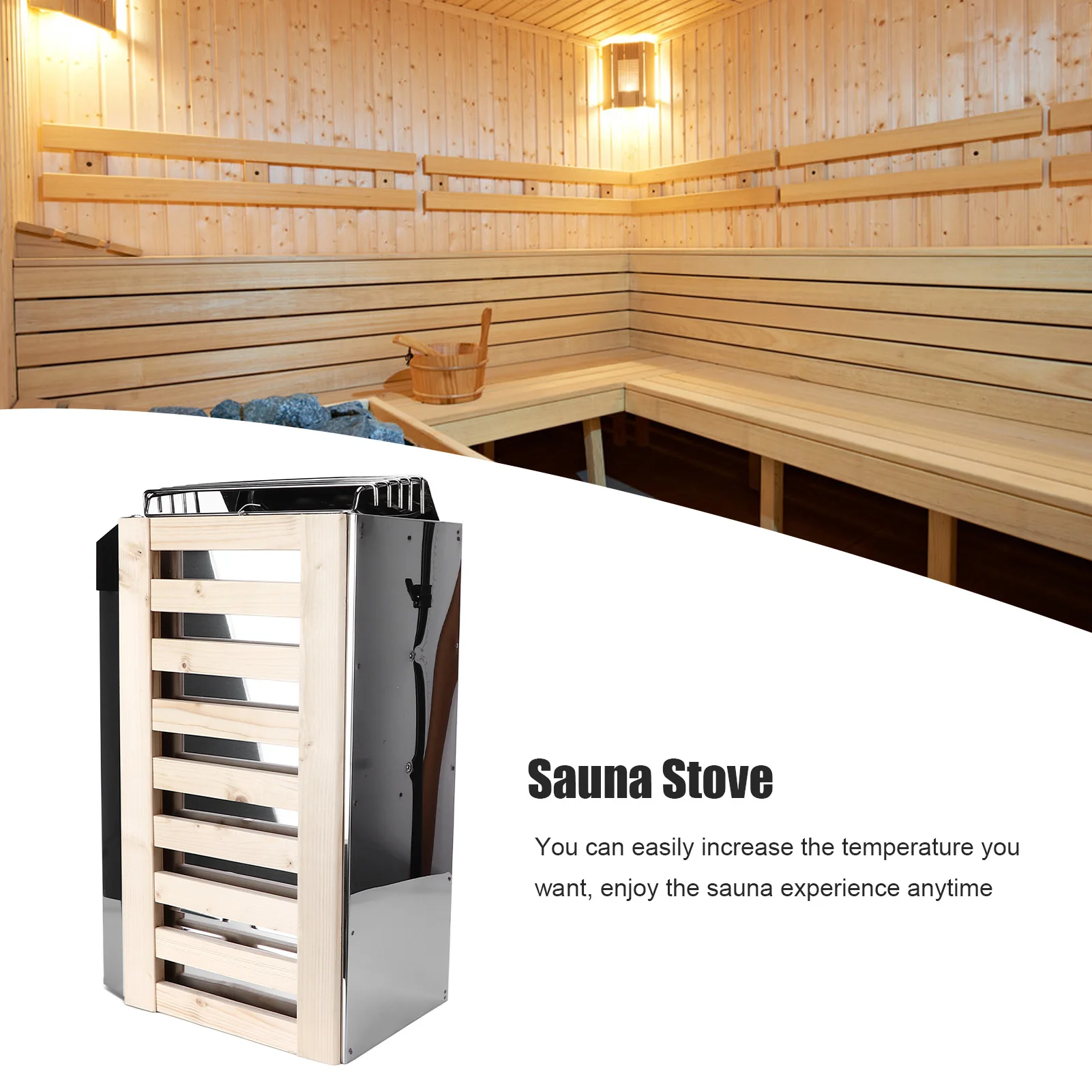 Sauna-Heizofen, 3 kW, Saunaofen, Edelstahl, Sauna-Heizung, 110 V, interne Steuerung, Sauna-Heizofen für Schlafzimmer