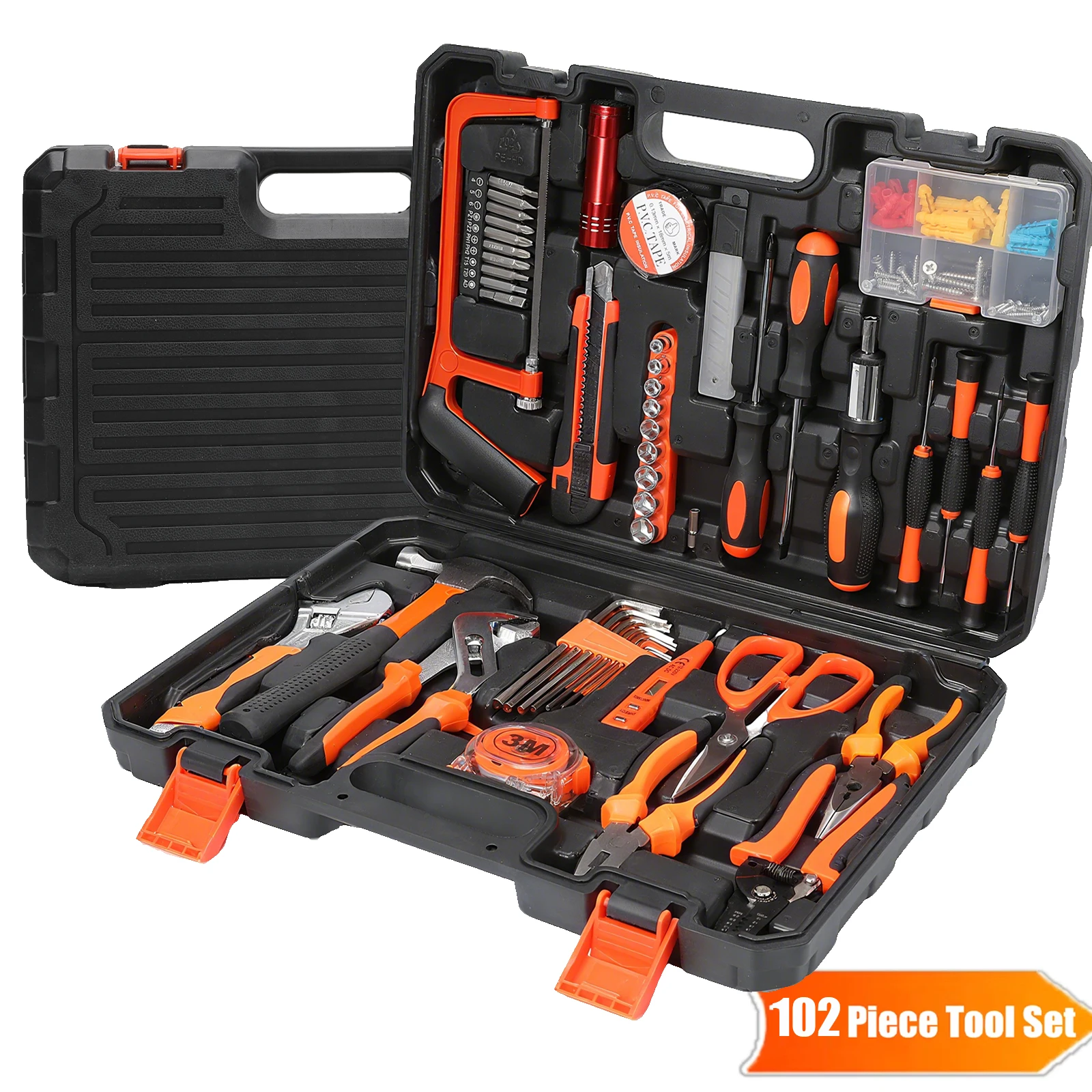 102 pièces ensemble d'outils ménagers matériel boîte à outils électricien ensemble de matériel outils de réparation de voiture outils de travail du bois ensemble combiné