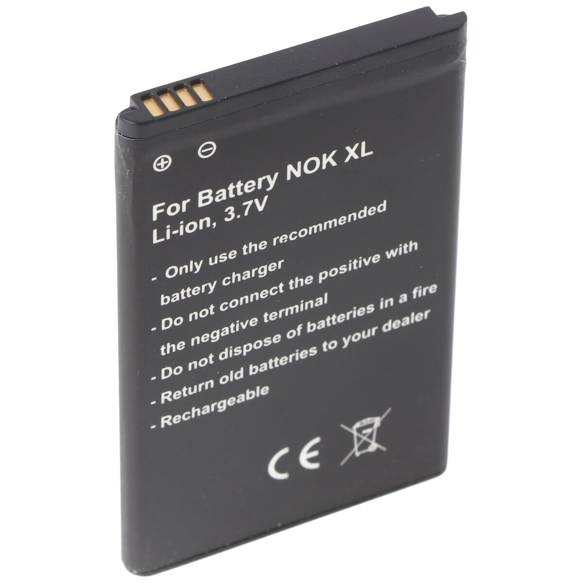 AccuCell Akku passend für Nokia XL, Nokia BN-02 3,7 Volt 1700mAh, Abmessungen: ca. 72,2 x 45,2 x 5,5,mm, Gewicht: 37,65 Gramm Image