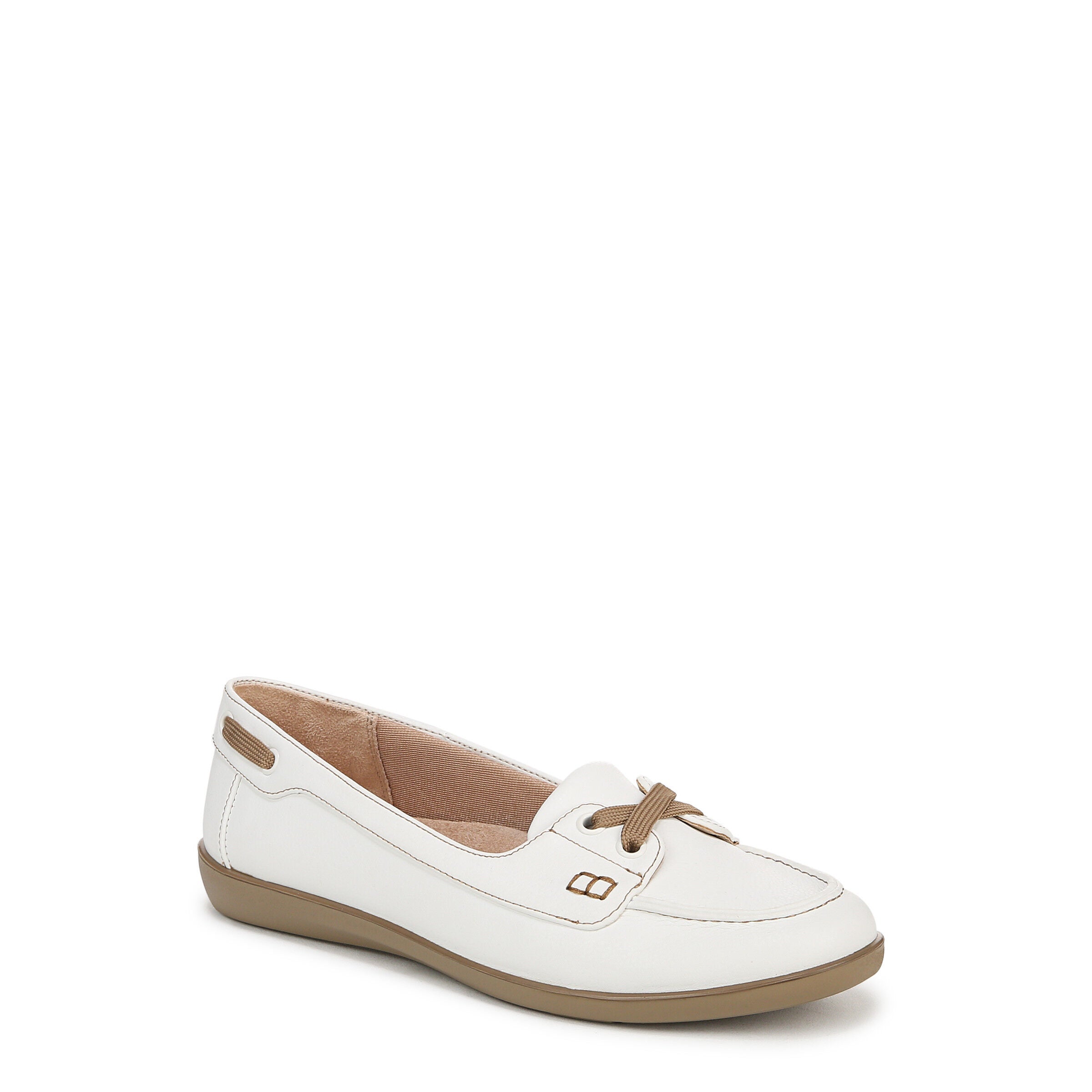 Wide Width Women's Nautical Flat by LifeStride in White (Size 8 1/2 W)