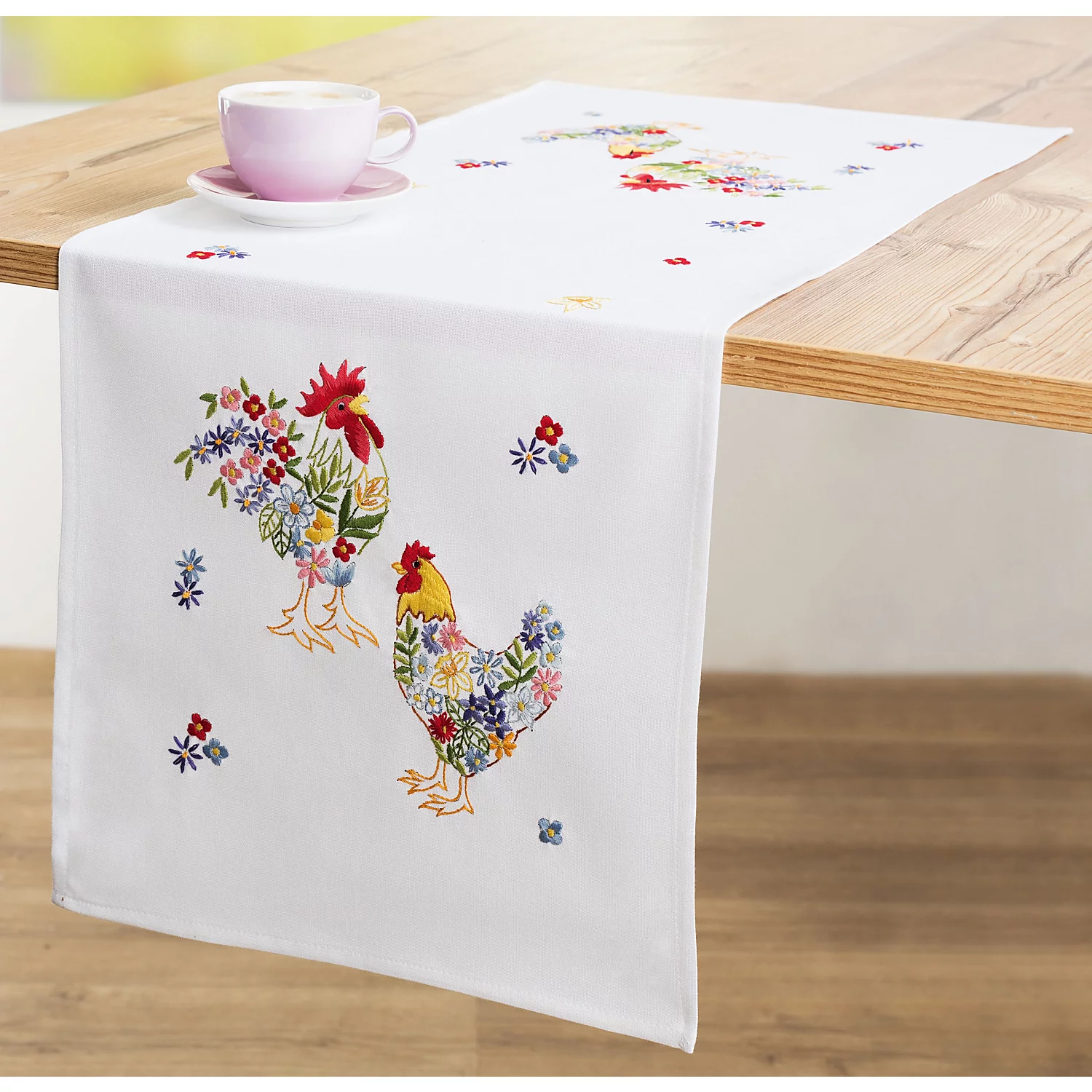 Stickläufer Bunte Hühner Image