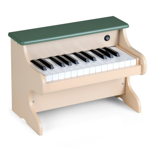 Costway 25 Keys Kids Piano Keyboard Wooden Digital Piano Toy with Removable Music Stand-Green