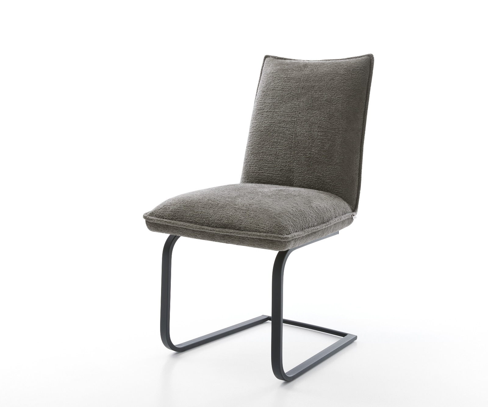 DELIFE Freischwinger Lelio-Flex Bouclé Soft Schlamm Freischwinger flach Schwarz Taschenfederkern, Esszimmerstühle Image