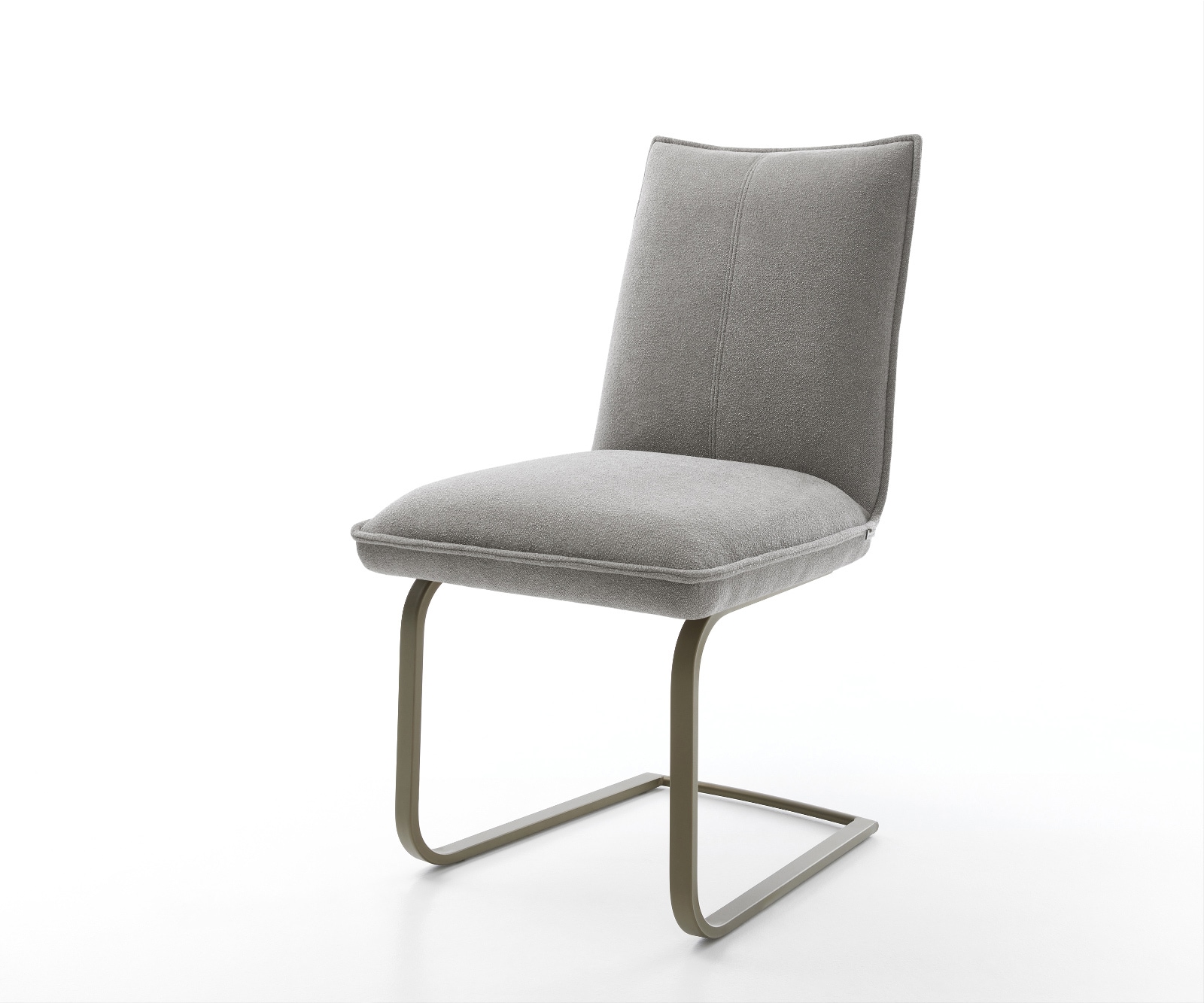 DELIFE Freischwinger Lelio-Flex Strukturstoff Soft Grau Freischwinger flach Effektfinish Titan Taschenfederkern, Esszimmerstühle Image