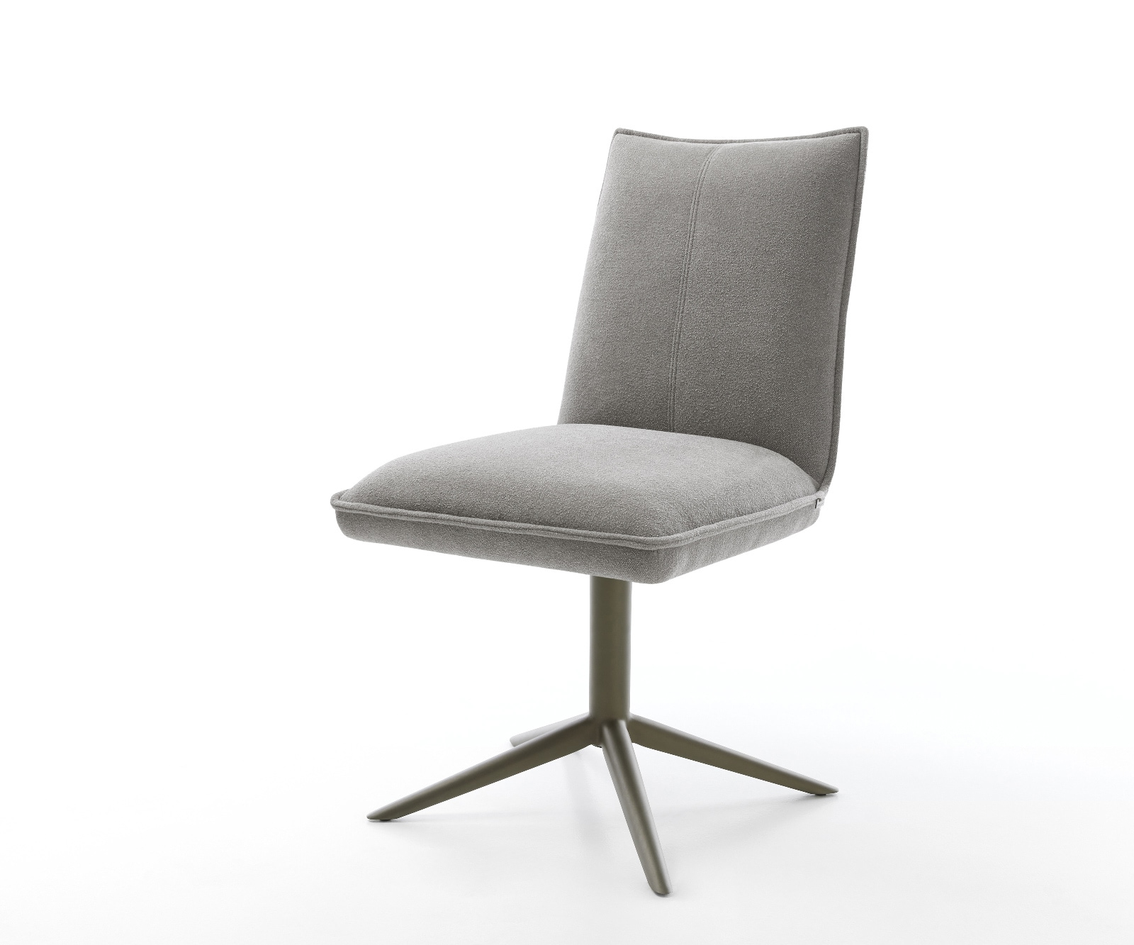 DELIFE Drehstuhl Lelio-Flex Strukturstoff Soft Grau Fußkreuz Effektfinish Titan 360° drehbar Wippfunktion Taschenfederkern, Esszimmerstühle Image