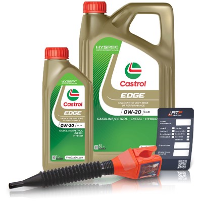 Castrol 6 L EDGE 0W-20 LL IV + Ölwechsel-Anhänger + Einfülltrichter [Hersteller-Nr. 15F615] Image