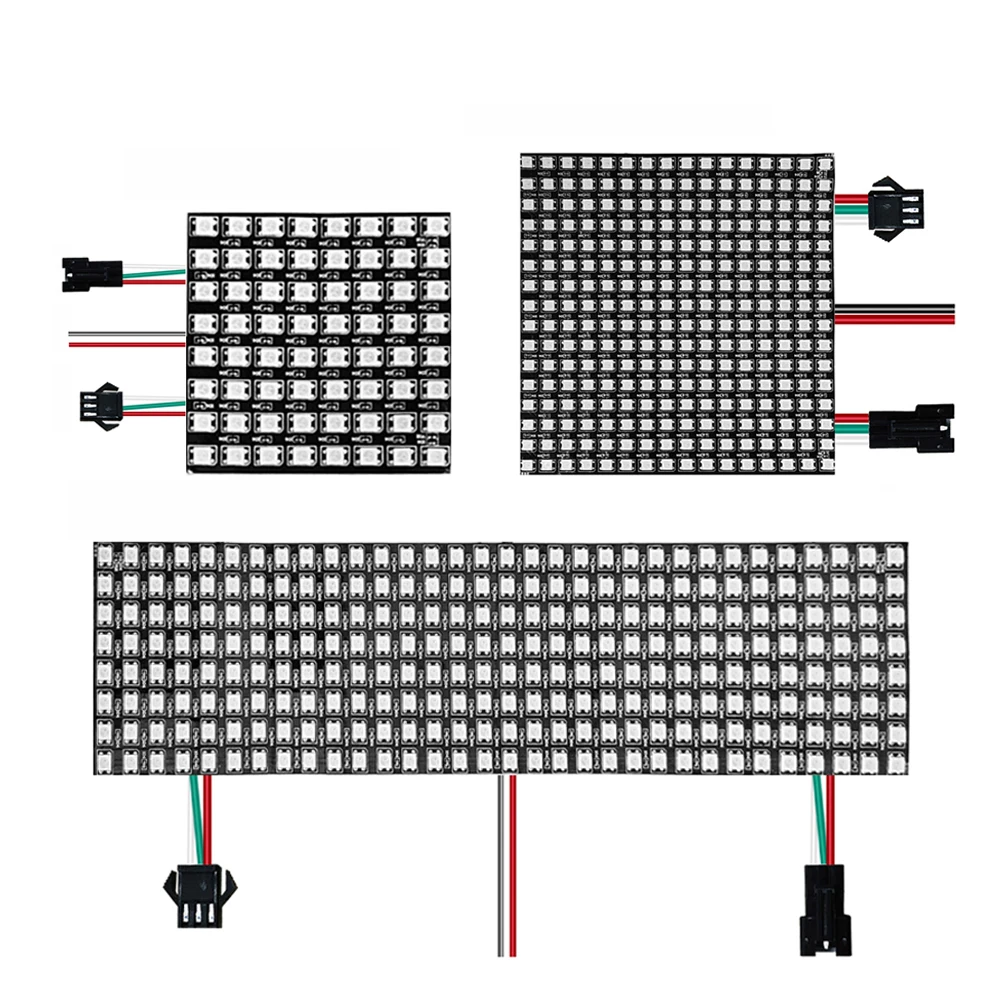 DC5V WS2812B pannello digitale 5050 matrice RGB schermo flessibile indirizzabile individualmente striscia LED 16*16/8*32 /8*8 64/256pixel