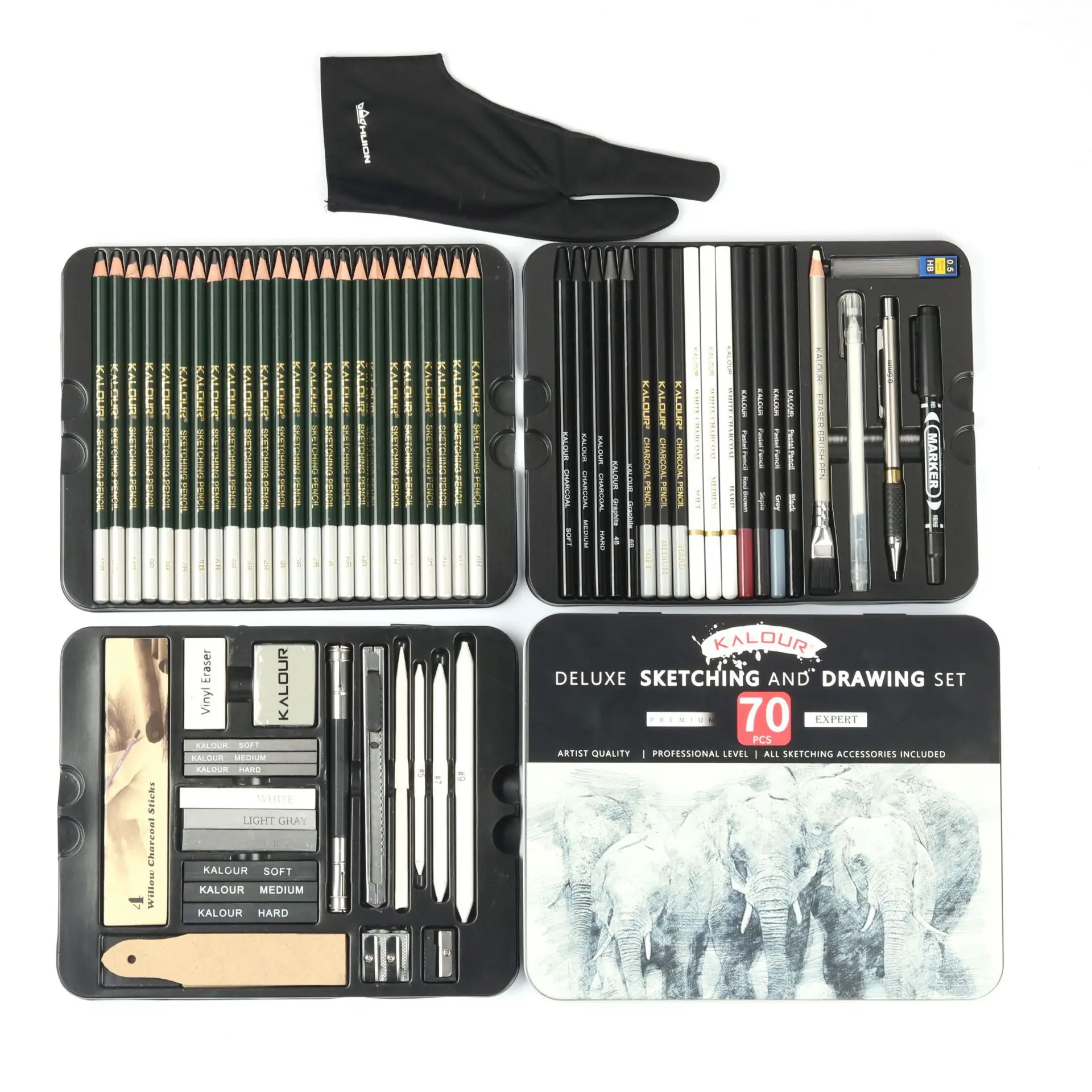 70 Pezzi Disegno Matite per Schizzi Set Matita a Carbone di Grafite Matite in Legno Forniture per Disegno Schizzi Forniture per Artista