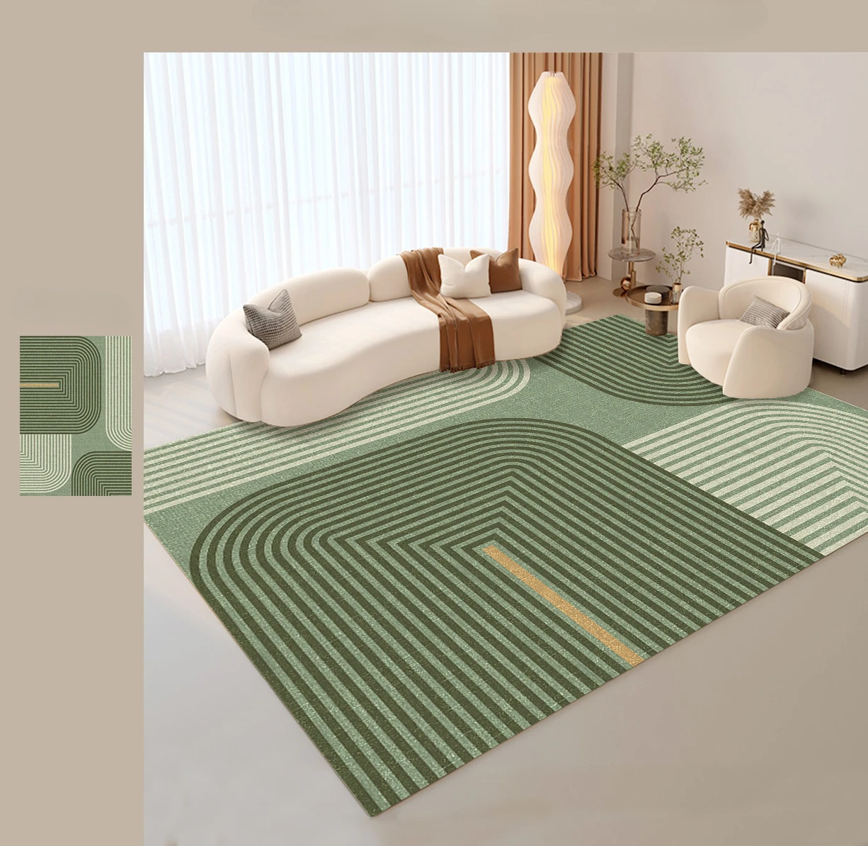 Modern Minimalist Carpet Living Room High-end Luxury Tea Table Flannel Rug Bedroom Bed End Anti-slip Large Area Floor Mat Office