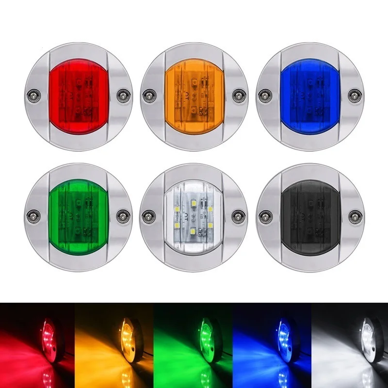 1PC Luci interne per barche marine 12V 6LED Luce di cortesia per ponte per barche 3 '' Luce di navigazione per ancoraggio poppa rotonda