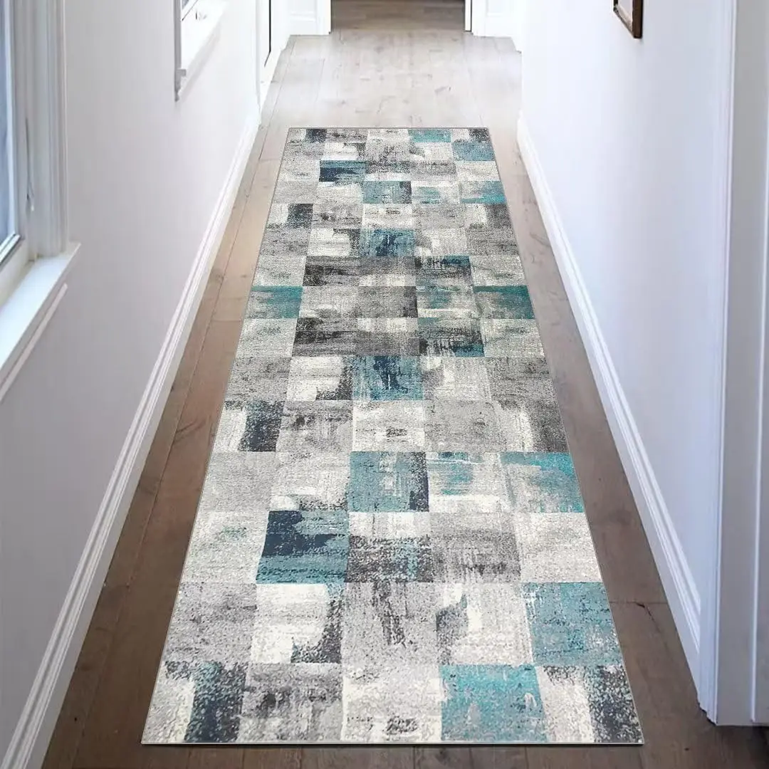 VIKAMA High-Grade Plaid Carpet Kitchen Rug Long Floor Mat Thin Door Mat Living Room Carpet Rug For Bedroom Home Decoration