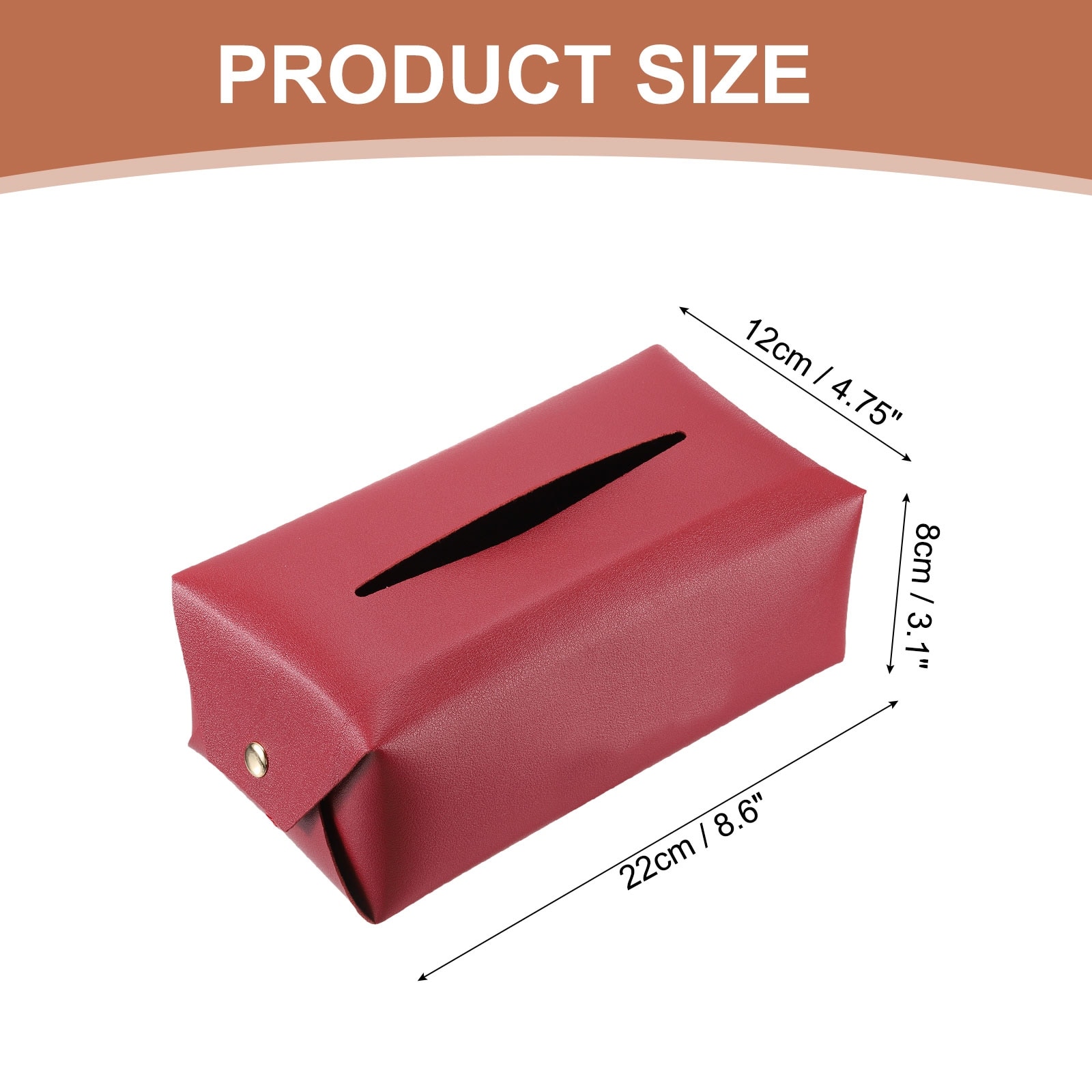 Tissue Box Cover with Button Tissue Box Holder(Black, 6.7 x 4.3 x 3.1 Inch)