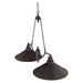 Nuvo Lighting 61703 - 2 Light Mission Dust Bronze Metal Shade Island Pendant Light Fixture (60-1703)