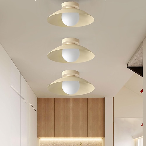 Deckenleuchten im Mid-Century-Stil, nordisch-minimalistische Metall-Deckenleuchte, moderne Kugel-Glas-Deckenleuchte, flache Montage, deckennahe Leuchten für Flur, Wohnzimmer, Küche Image