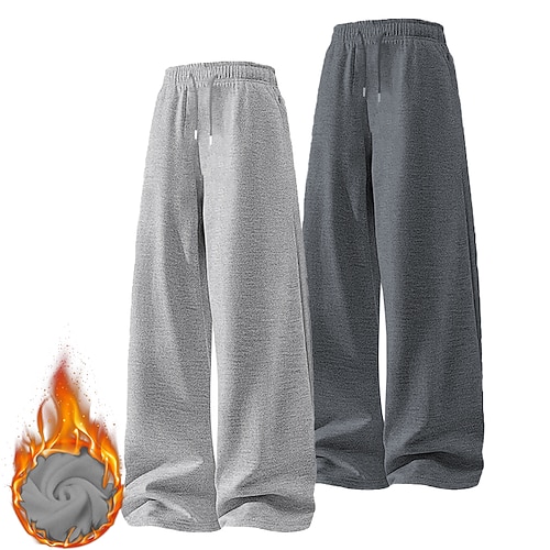 Mehrfachpackungen 2St Herren Marineblau Schwarz Jogginghose Hose Kordelzug Fronttasche Einfach Urlaub Alltagskleidung Polyester Herbst Image