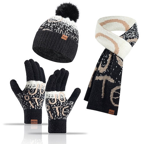 Weihnachtsgeschenk für Mütter: Wintermütze, Schal und Handschuhe (3-in-1-Set) Image