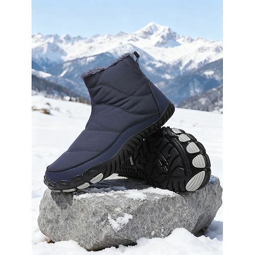 Rosa gefütterte Damen-Winterstiefel mit Kunstfellbesatz – warme und funktionelle Stiefel für Winteraktivitäten, Schneetage und Outdoor-Abenteuer Image
