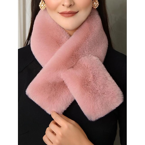 Unisex-Schal aus Kunstpelz, weiches und warmes Material, vielseitig tragbar, perfekt für Wintermode und als Weihnachtsgeschenk, in verschiedenen Farben erhältlich Image