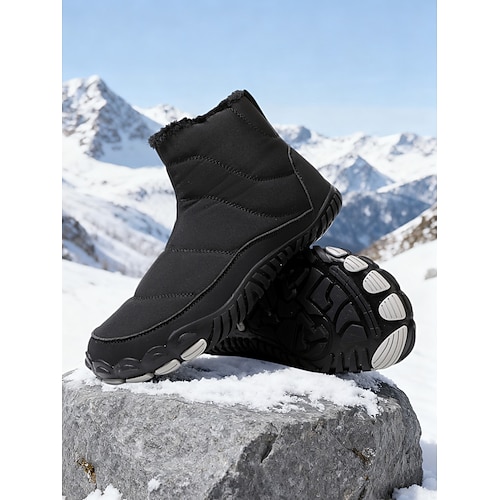 Rosa gefütterte Damen-Winterstiefel mit Kunstfellbesatz – warme und funktionelle Stiefel für Winteraktivitäten, Schneetage und Outdoor-Abenteuer Image