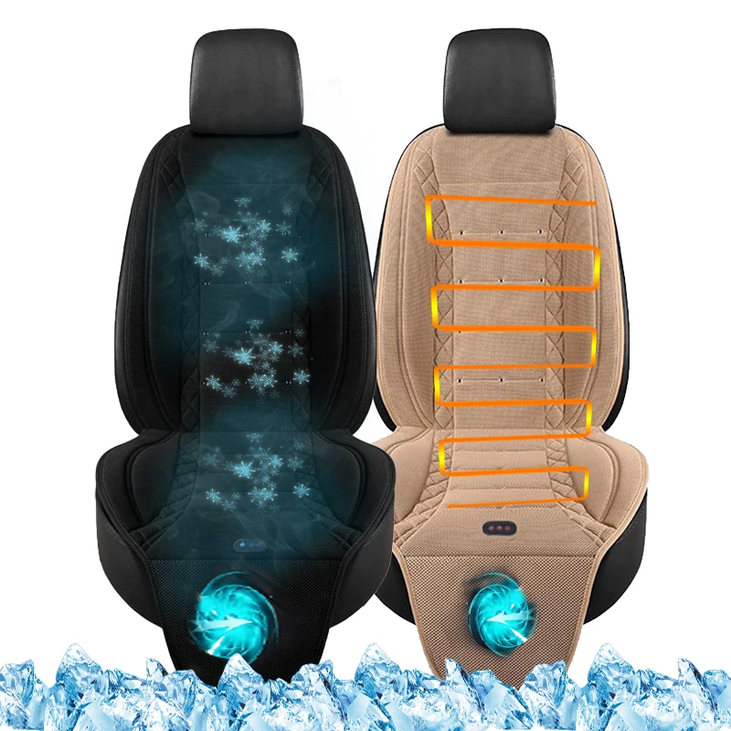 Auto-Klimaanlage, 2-in-1, kühles Sitzkissen, Belüftung, beheizte Sitzlehne, Inhalation des externen Ventilators, einfach zu installierendes Sitzpolster Image