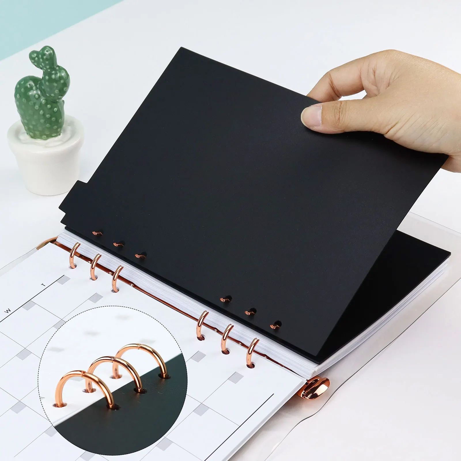 Sharkbang Nuovo 6 pz/12 pz PVC Trasparente A5 A6 A7 Notebook Raccoglitore A Spirale Indice Separatore Divisori Pagina Diario Adesivo di Cancelleria