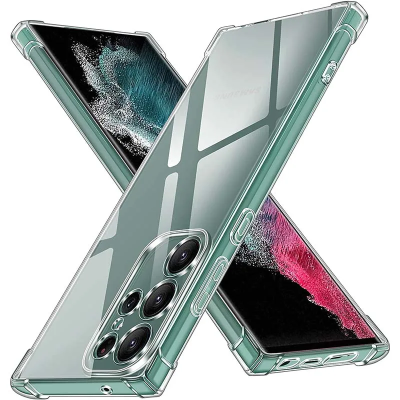 Dicke Air-Bag stoßfeste Telefon-klare Hülle für Samsung Galaxy S22 S21 S20 FE S23 S24 Plus 24 Ultra A52 A53 A54 transparente Abdeckung Image
