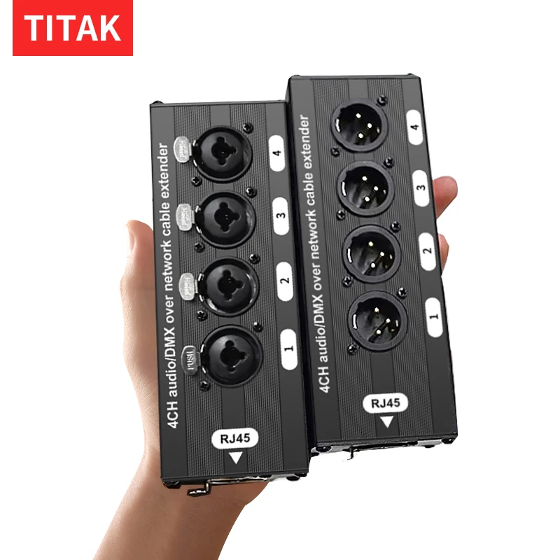 RJ45 CAT5 mit abgeschirmtem 4-Kanal-3-Pin-XLR-Stecker/Buchse, Multi-Netzwerk-Empfängerkabel für Bühnenaufnahmestudio Image