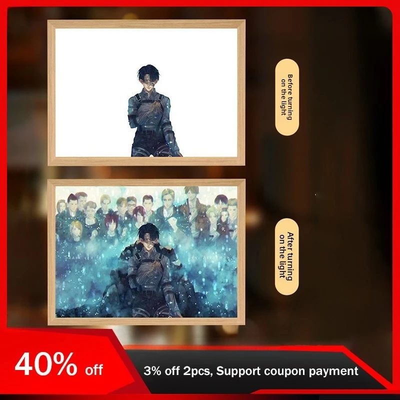 23 cm/9,06 in Licht Malerei Originalität Anime Peripheriegeräte Nacht Lampe Cartoon Zimmer Dekoration Handwerk Valentinstag Geschenk Leucht Spielzeug Image