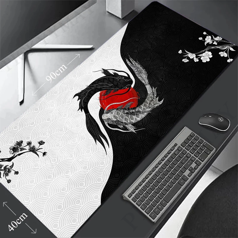 Fisch 40x90cm xxl Lock Edge Mouse pad große Gaming Schreibtisch matte Tastatur matten Maus matte Biest Schreibtisch Pad für Geschenk Mauspad Image