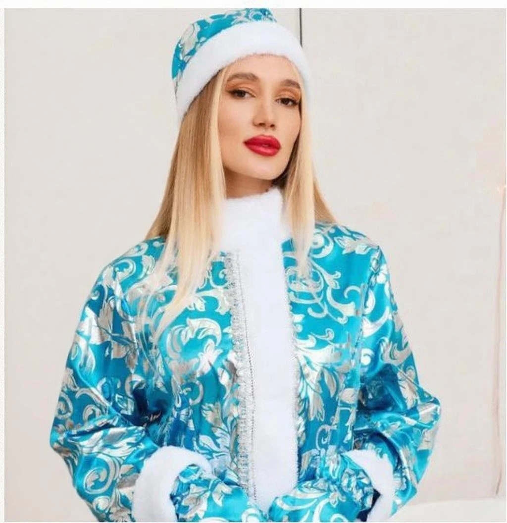 Weihnachtsmann-Kostümset, Luxuskonfiguration im russischen Stil, Partyaufführung, Weihnachtsgeschenke, Multi-Szenen-Anwendung Image