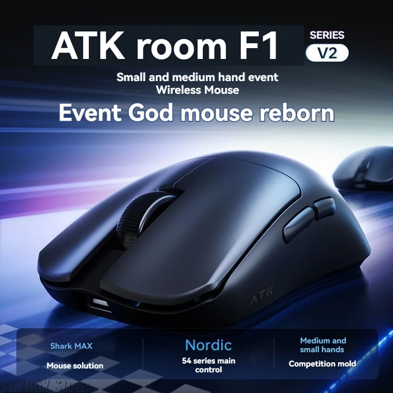 ATK Blazing Sky F1 V2 Ultimate Mouse – kabelloser Paw3950 Ultra Lightweight 750IPS 0,243 ms Gamer mit geringer Latenz Image
