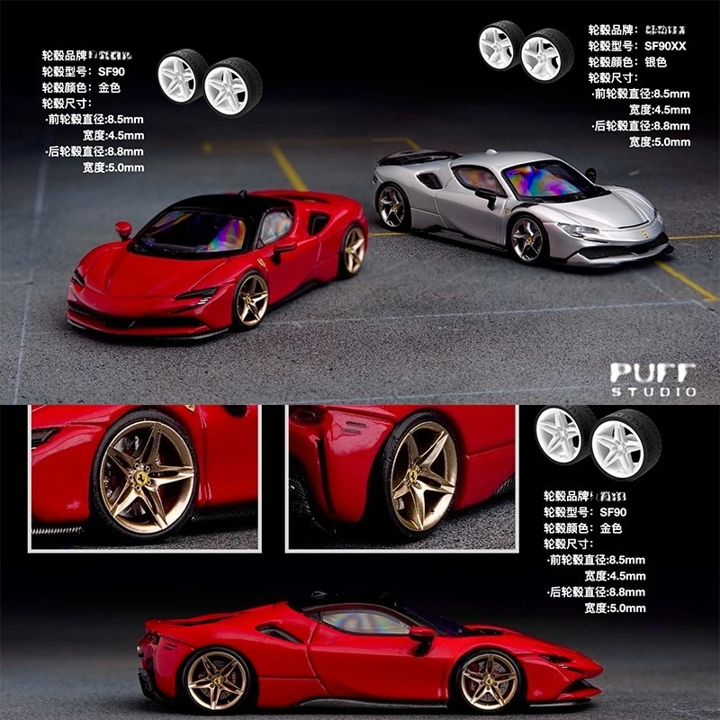 1:64 modifiziertes Umriss-Vorderrad, 8,5 mm Hinterrad, 8,8 mm, geeignet für 1/64 statisches Automodell-Modifikationszubehör Image