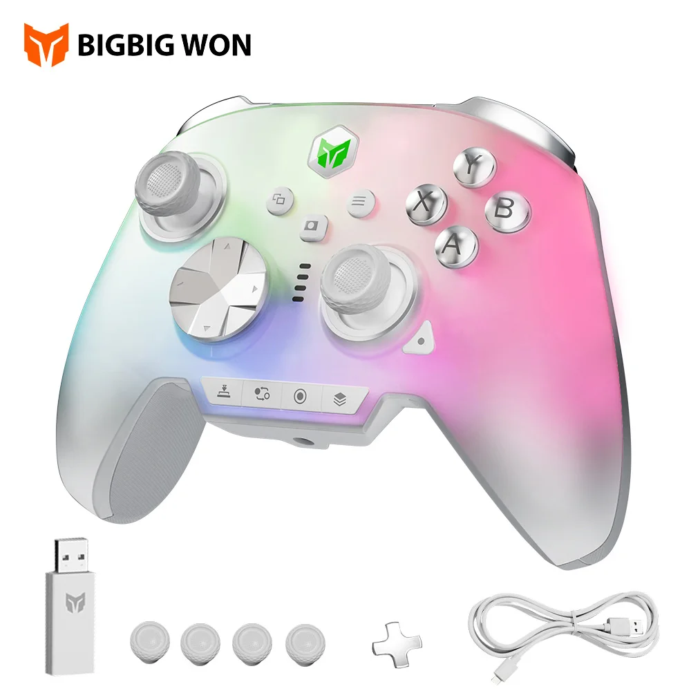 BIGBIG WON Rainbow3 Wireless Game Controller NearLink 2,4G Hall Joystick Micro Motion Button RGB Gamepad für PC/Switch/XBox ﻿