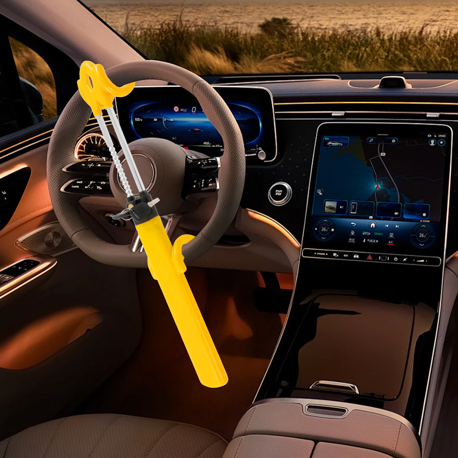 Verrouillage de volant de véhicule, pince de volant pour voiture, verrouillage de volant de voiture antivol pour voitures familiales, furgons, VTT