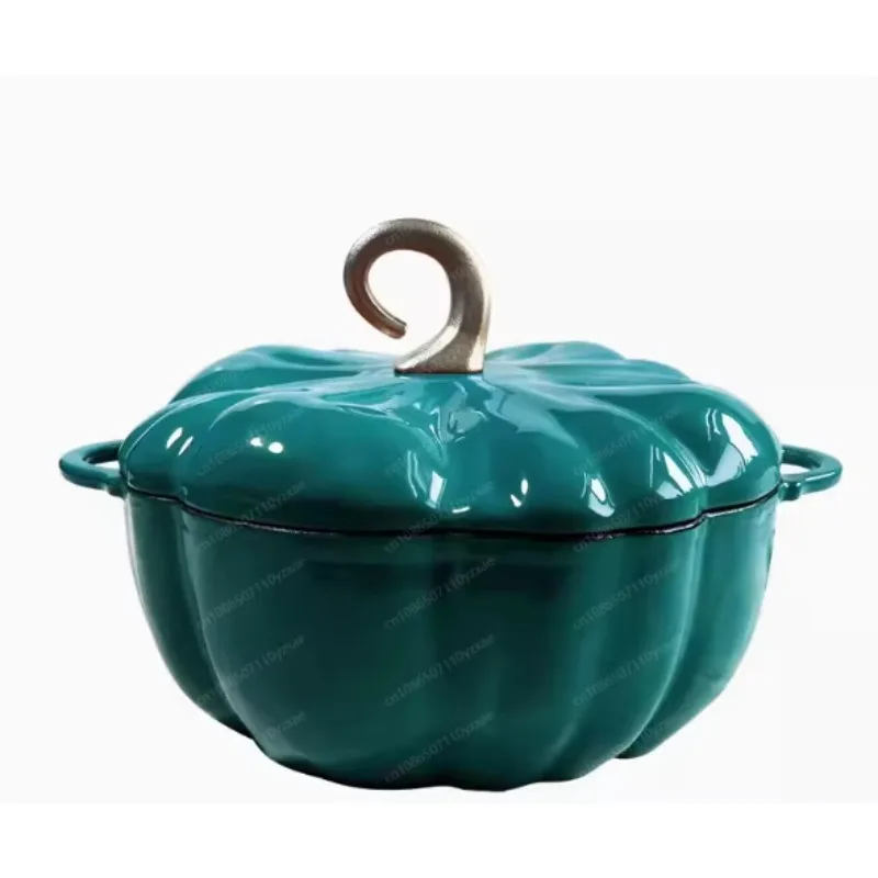 Y Gusseisen 27 cm Emaille-Eintopf mit verdicktem, flachem Boden, Zwiebelplatte, Induktionsherd, BCA20B, Haushalts-Tomatenform Image