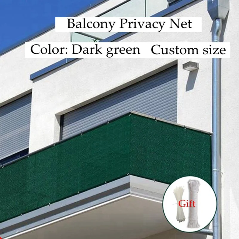 Dunkelgrün HDPE Balkon Privatsphäre Net Zaun Abschirmung Anti-Uv Winddicht Wohnung Balkon Schutz Terrasse Shelter Privatsphäre Net