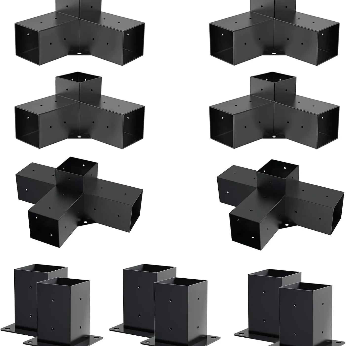 Schwarz pulverbeschichtete Pergola-Halterung, Post-Schulterbasis, Pergola-Stahlhalterungsset direkt vom Hersteller Image