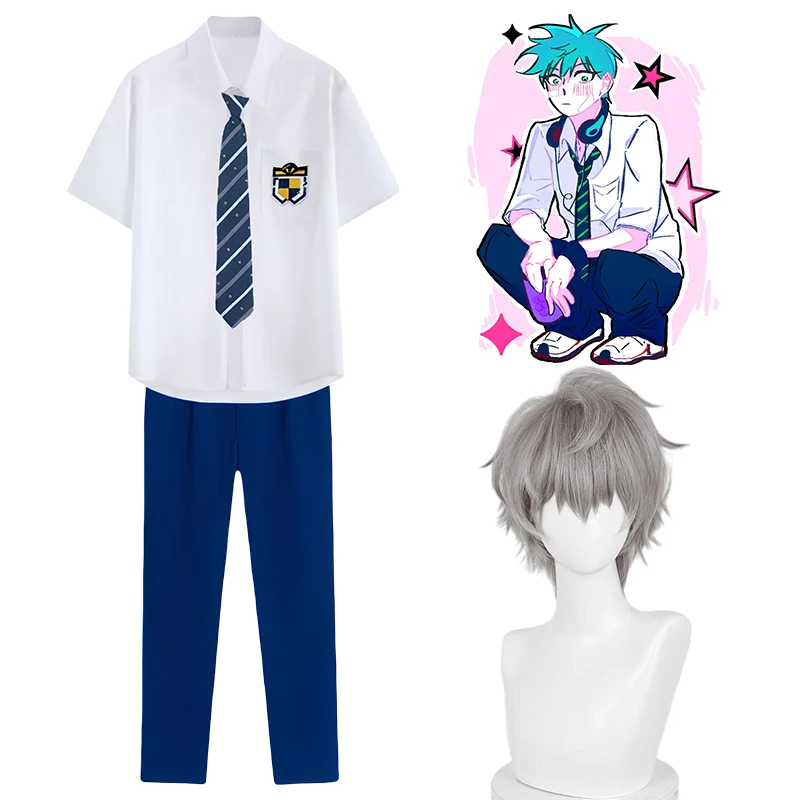 Anime Till Cosplay Kostüm Alien Bühne Cosplay Till Blink Gone Uniform Weißes Hemd Till Perücke Halloween Kostüm für Männer Comic Con