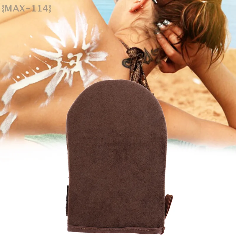 Brauner, wiederverwendbarer Applikator-Bräunungshandschuh, für Creme-Lotion-Mousse, gleichmäßige Anwendung und Körperreinigung {MAX-114} Image