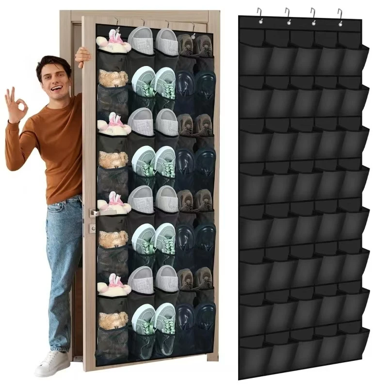 Schuhregal über der Tür mit 14/24/4 großen Netztaschen, hängender Schuh-Organizer für den Schrank, hängender Schuhregal-Halter