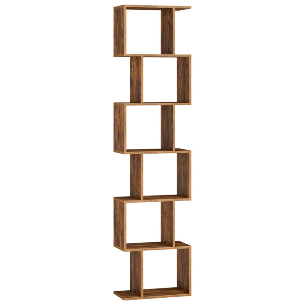 Bibliothèque à 6 niveaux 24 x 40 x 191 cm marron rustique