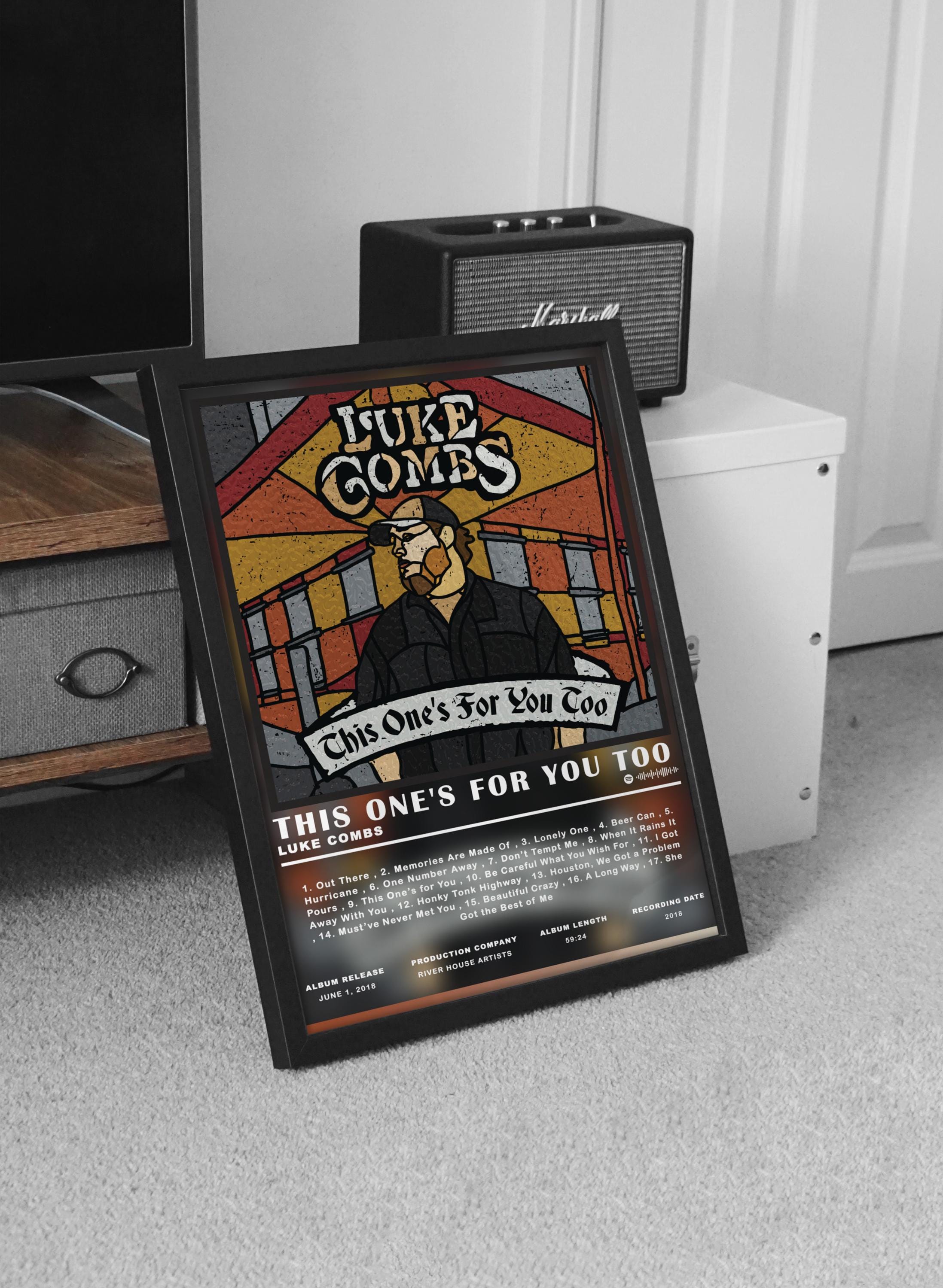 Poster di Luke Combs, poster dell'album Luke Combs This One's for You Too, poster musicale, poster della copertina dell'album, decorazione da parete,