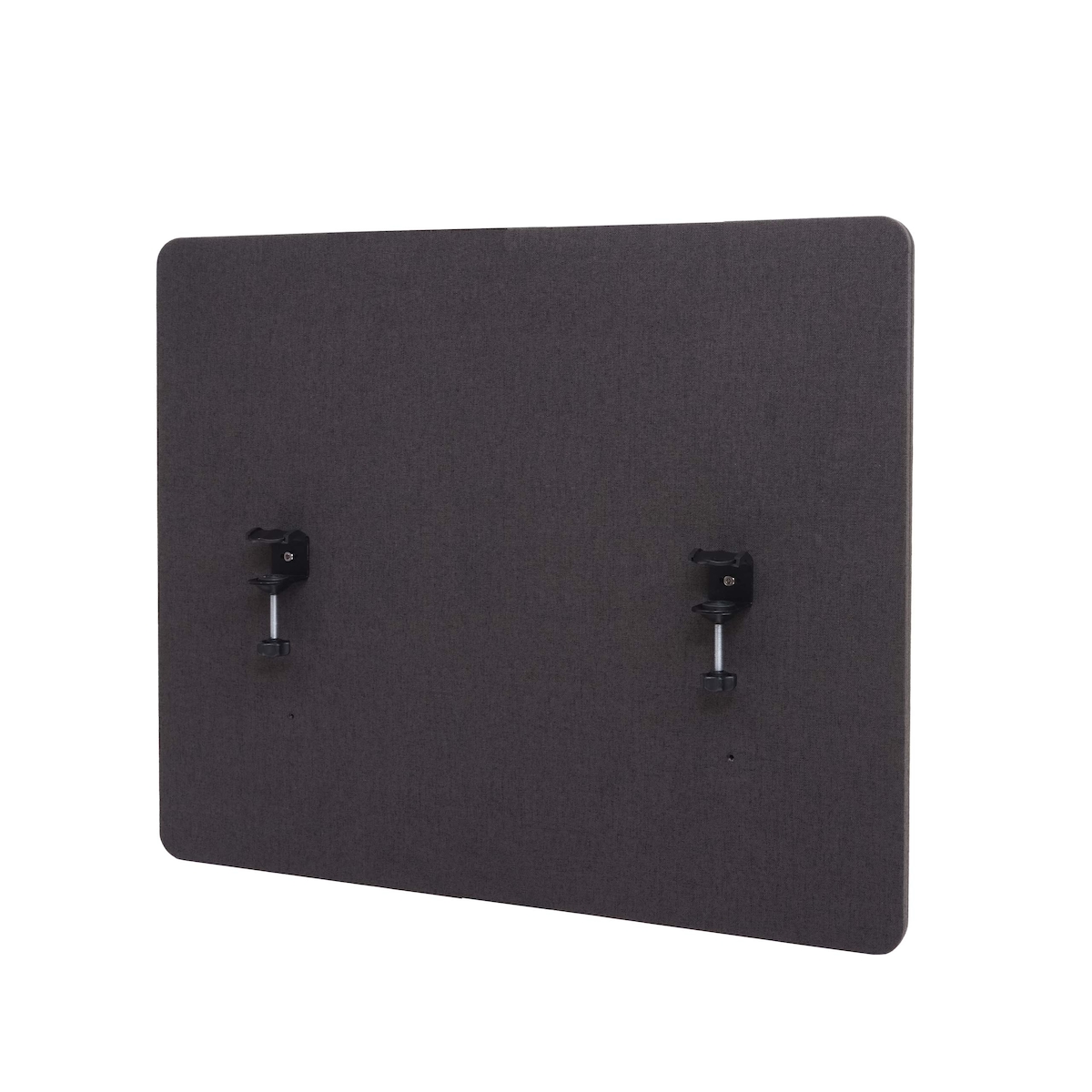 PROREGAL Akustik-Tischtrennwand | HxBxT 60x75x2 cm | doppelwandig Stoff Braun-Grau | Büro-Sichtschutz Schreibtisch Pinnwand Image