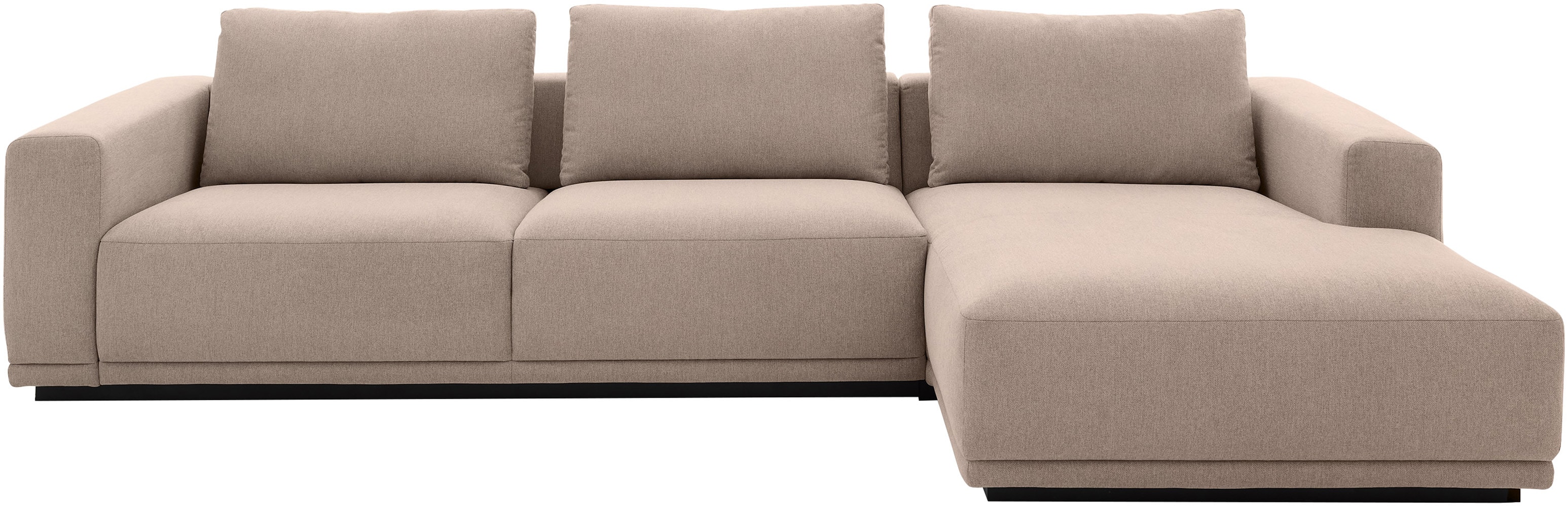 Ecksofa MUSTERRING, sand, B:316cm H:78cm T:166cm, 94% Polyester, 6% Nylon, Sofas, Ecksofa, Anreihsofa links & Longchair rechts, mit Armlehnen, inkl. Rückenkissen
